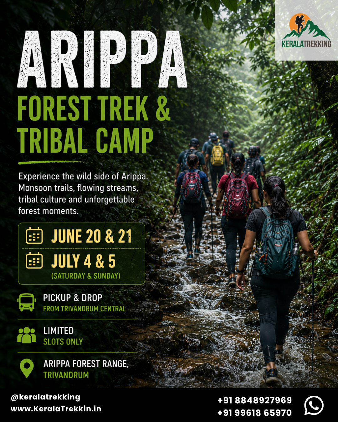 Arippa Forest Trek & Tribal Camp, Trivandrum | 2D/1N | 4-5<sup>th</sup> July